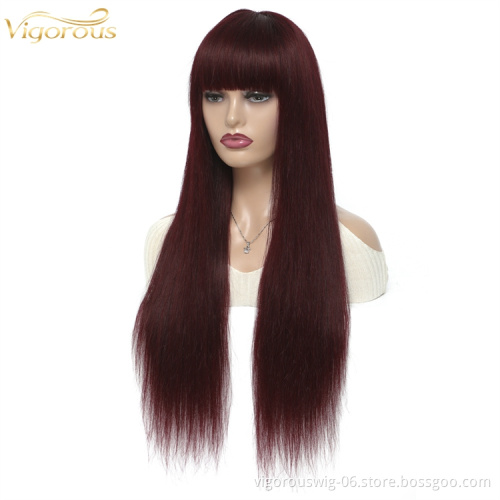 Vigorous online red wholesale natural vendor 9a original mink brazilian cuticle aligned human hair blend wigs